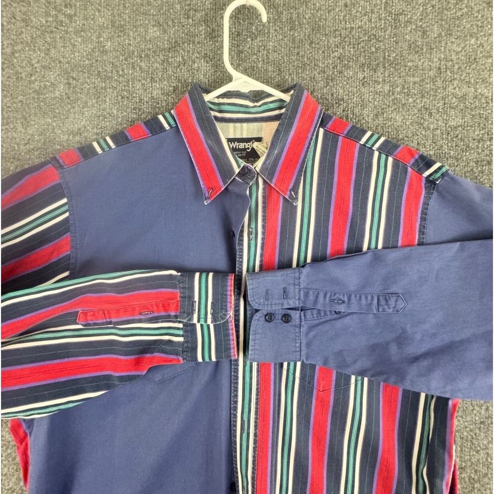 Vtg Wrangler Brushpopper Cowboy Size XL Rodeo Western stripe/ color block‎ 90s - Picture 6 of 16